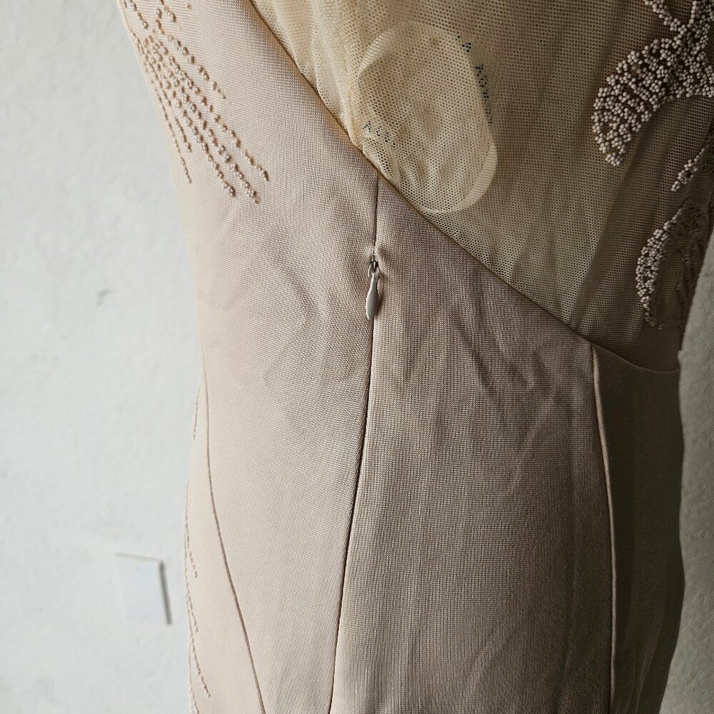 Alexia Admor Womens Beige Nude Look Kardashian Cocktail Dress L MSRP $305 NWT - Picture 7 of 12